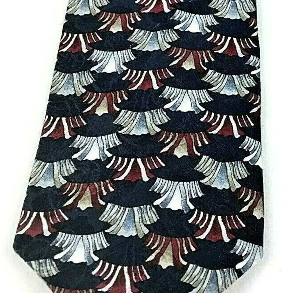 Jerry J Garcia Navy Silk Geometric Vintage Collector Edition Menswear Neck Tie